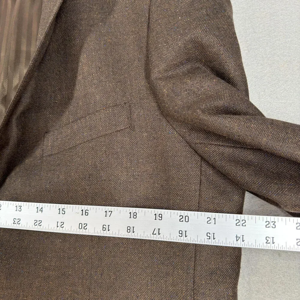 Men's Brown Wool Blend Blazer Sport Jacket Sz 44 Lanificio de Pray Made in Italy